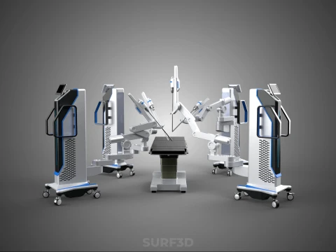 SURGICAL ARM MACHINE ROBOTIC ASSISTED SURGERY SYSTEM SURGEON AI 3D Model