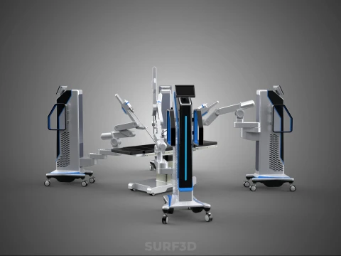 SURGICAL ARM MACHINE ROBOTIC ASSISTED SURGERY SYSTEM SURGEON AI 3D Model