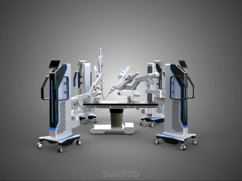 SURGICAL ARM MACHINE ROBOTIC ASSISTED SURGERY SYSTEM SURGEON AI 3D Model