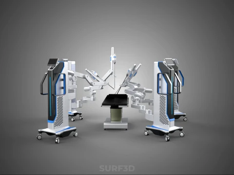 SURGICAL ARM MACHINE ROBOTIC ASSISTED SURGERY SYSTEM SURGEON AI 3D Model
