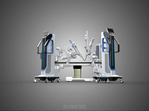 SURGICAL ARM MACHINE ROBOTIC ASSISTED SURGERY SYSTEM SURGEON AI 3D Model