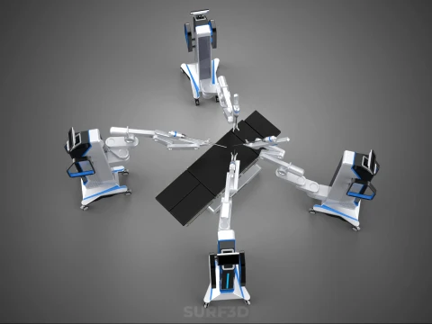 SURGICAL ARM MACHINE ROBOTIC ASSISTED SURGERY SYSTEM SURGEON AI 3D Model