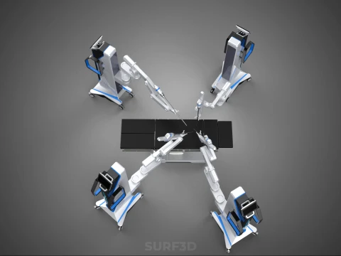 SURGICAL ARM MACHINE ROBOTIC ASSISTED SURGERY SYSTEM SURGEON AI 3D Model