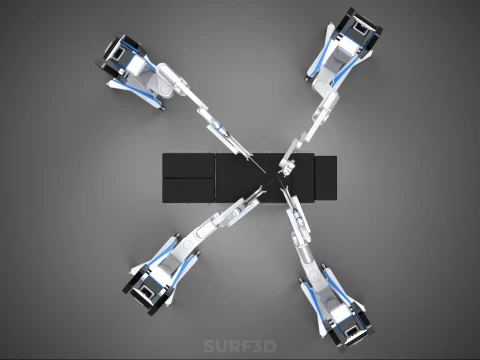 SURGICAL ARM MACHINE ROBOTIC ASSISTED SURGERY SYSTEM SURGEON AI 3D Model