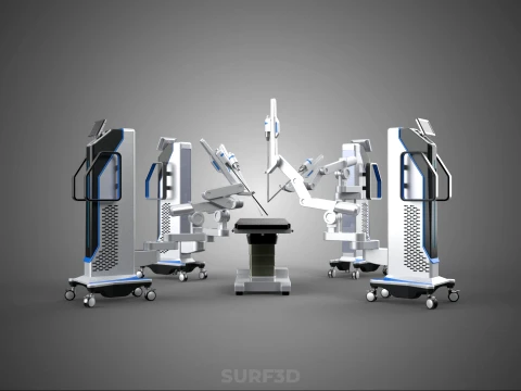 SURGICAL ARM MACHINE ROBOTIC ASSISTED SURGERY SYSTEM SURGEON AI 3D Model