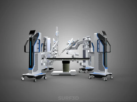 SURGICAL ARM MACHINE ROBOTIC ASSISTED SURGERY SYSTEM SURGEON AI 3D Model