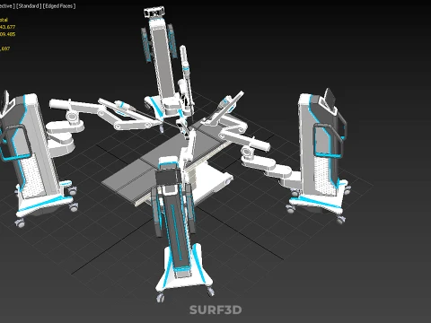 SURGICAL ARM MACHINE ROBOTIC ASSISTED SURGERY SYSTEM SURGEON AI 3D Model
