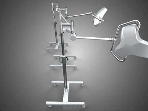 MOBILE SURGICAL LED MEDICAL SURGERY LIGHT LIGHTING LAMP HOSPITAL 3D Model
