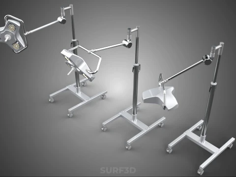 MOBILE SURGICAL LED MEDICAL SURGERY LIGHT LIGHTING LAMP HOSPITAL 3D Model