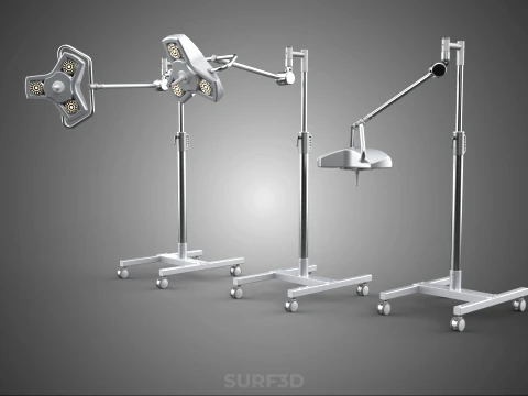 MOBILE SURGICAL LED MEDICAL SURGERY LIGHT LIGHTING LAMP HOSPITAL 3D Model