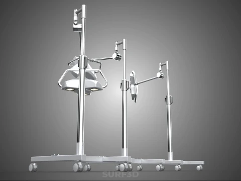 MOBILE SURGICAL LED MEDICAL SURGERY LIGHT LIGHTING LAMP HOSPITAL 3D Model
