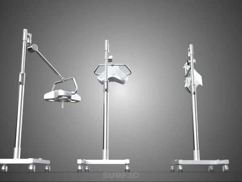 MOBILE SURGICAL LED MEDICAL SURGERY LIGHT LIGHTING LAMP HOSPITAL 3D Model