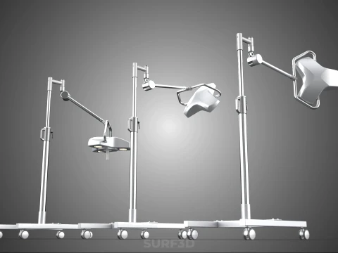 MOBILE SURGICAL LED MEDICAL SURGERY LIGHT LIGHTING LAMP HOSPITAL 3D Model