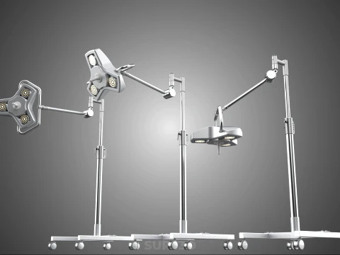 MOBILE SURGICAL LED MEDICAL SURGERY LIGHT LIGHTING LAMP HOSPITAL 3D Model