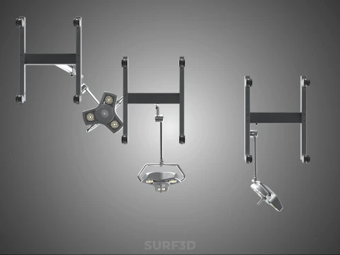 MOBILE SURGICAL LED MEDICAL SURGERY LIGHT LIGHTING LAMP HOSPITAL 3D Model