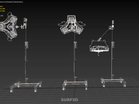 MOBILE SURGICAL LED MEDICAL SURGERY LIGHT LIGHTING LAMP HOSPITAL 3D Model