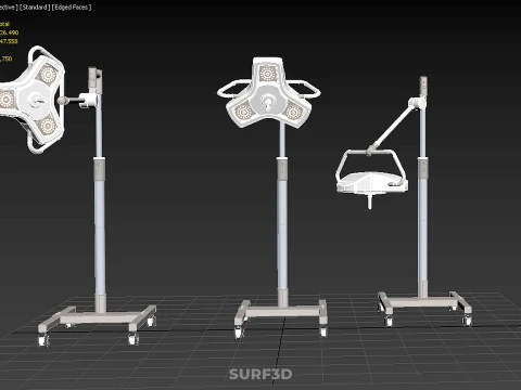 MOBILE SURGICAL LED MEDICAL SURGERY LIGHT LIGHTING LAMP HOSPITAL 3D Model