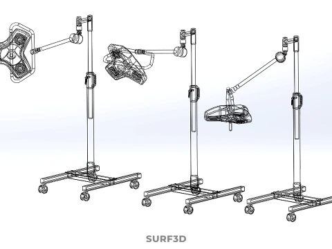 MOBILE SURGICAL LED MEDICAL SURGERY LIGHT LIGHTING LAMP HOSPITAL 3D Model