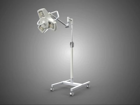 STANDARD ROLLING STAND SURGICAL LED LIGHT LAMP LUMINAIRES 3 HEAD 3D Model