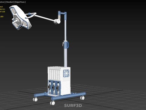 PORTABLE BATTERY POWERED UPS SURGICAL LED LIGHT LAMP LUMINAIRES 3D Model