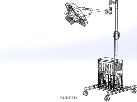 PORTABLE BATTERY POWERED UPS SURGICAL LED LIGHT LAMP LUMINAIRES 3D Model