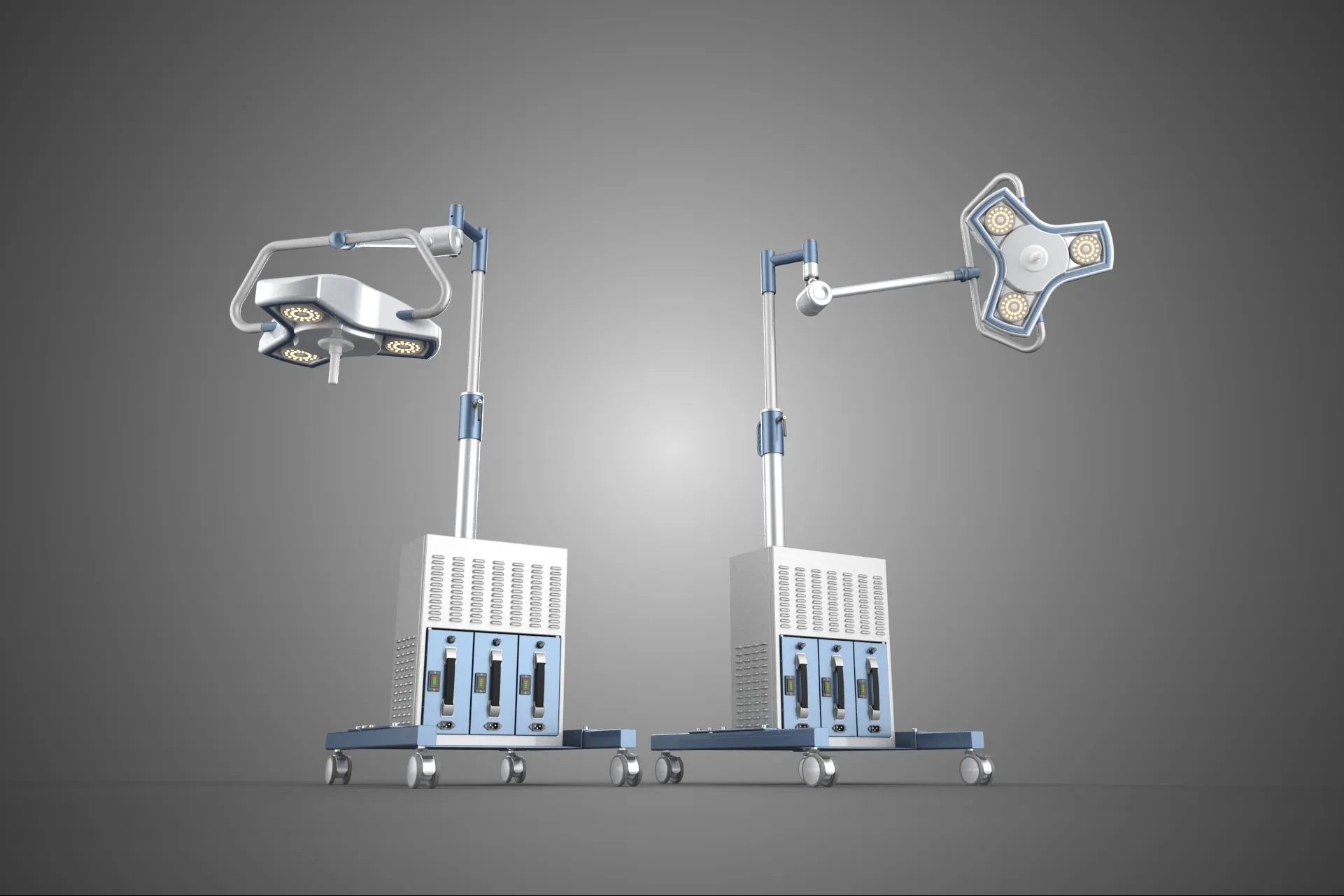 FLOOR ROLLING STAND BATTERY PACK SURGICAL SURGERY LED LIGHT LAMP 3D Model .c4d .max .obj .3ds .fbx .stl .blend 