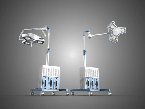 SUPORTE DE ROLAMENTO DE PISO BATERIA PARA CIRURGIA CIRÚRGICA LÂMPADA DE LUZ LED Modelo 3D