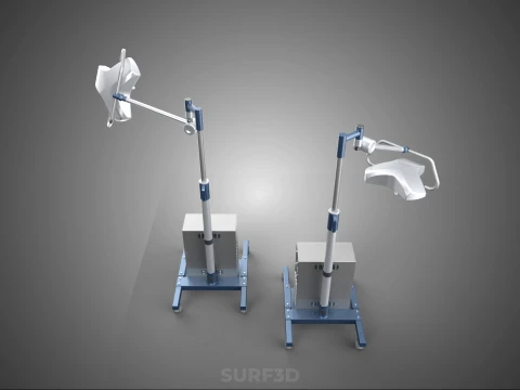 FLOOR ROLLING STAND BATTERY PACK SURGICAL SURGERY LED LIGHT LAMP 3D Model