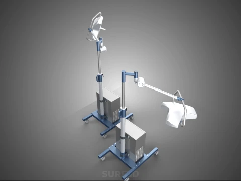 FLOOR ROLLING STAND BATTERY PACK SURGICAL SURGERY LED LIGHT LAMP 3D Model