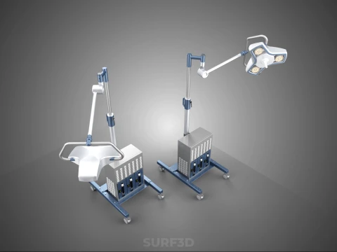 FLOOR ROLLING STAND BATTERY PACK SURGICAL SURGERY LED LIGHT LAMP 3D Model