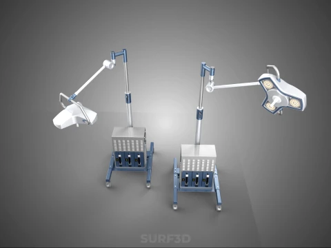 FLOOR ROLLING STAND BATTERY PACK SURGICAL SURGERY LED LIGHT LAMP 3D Model