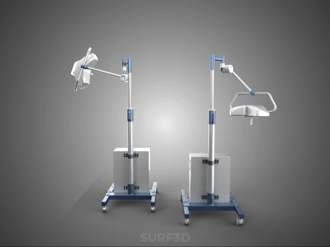 FLOOR ROLLING STAND BATTERY PACK SURGICAL SURGERY LED LIGHT LAMP 3D Model