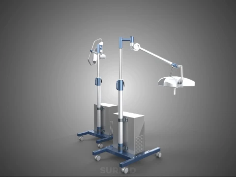 FLOOR ROLLING STAND BATTERY PACK SURGICAL SURGERY LED LIGHT LAMP 3D Model