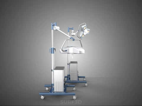 FLOOR ROLLING STAND BATTERY PACK SURGICAL SURGERY LED LIGHT LAMP 3D Model