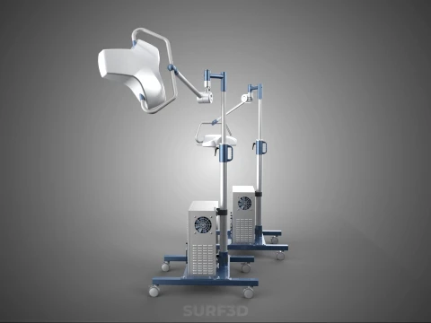 FLOOR ROLLING STAND BATTERY PACK SURGICAL SURGERY LED LIGHT LAMP 3D Model