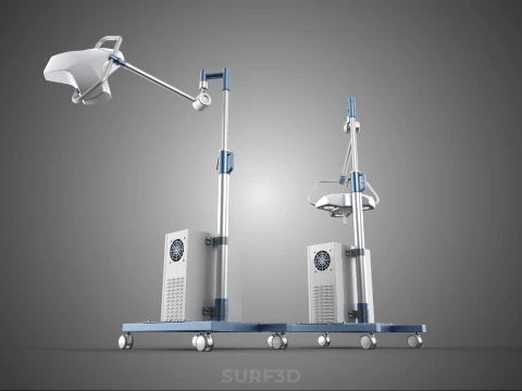 FLOOR ROLLING STAND BATTERY PACK SURGICAL SURGERY LED LIGHT LAMP 3D Model