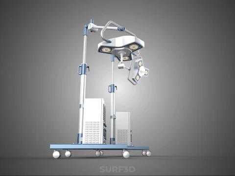 FLOOR ROLLING STAND BATTERY PACK SURGICAL SURGERY LED LIGHT LAMP 3D Model