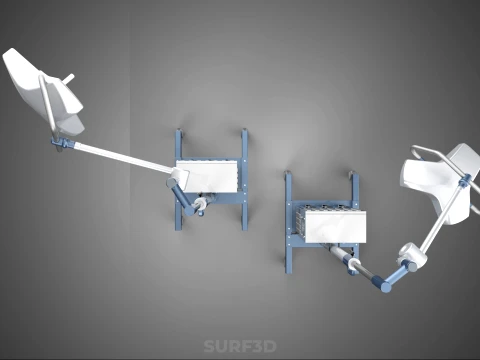 FLOOR ROLLING STAND BATTERY PACK SURGICAL SURGERY LED LIGHT LAMP 3D Model