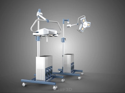 FLOOR ROLLING STAND BATTERY PACK SURGICAL SURGERY LED LIGHT LAMP 3D Model