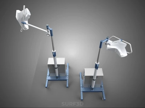 FLOOR ROLLING STAND BATTERY PACK SURGICAL SURGERY LED LIGHT LAMP 3D Model