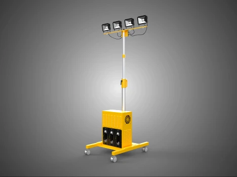 BATTERIE MOBILE PUISSANCE LUMI&Egrave;RE LED LAMPE PROJECTEUR SPOT D'INONDATION TOUR Modèle 3D