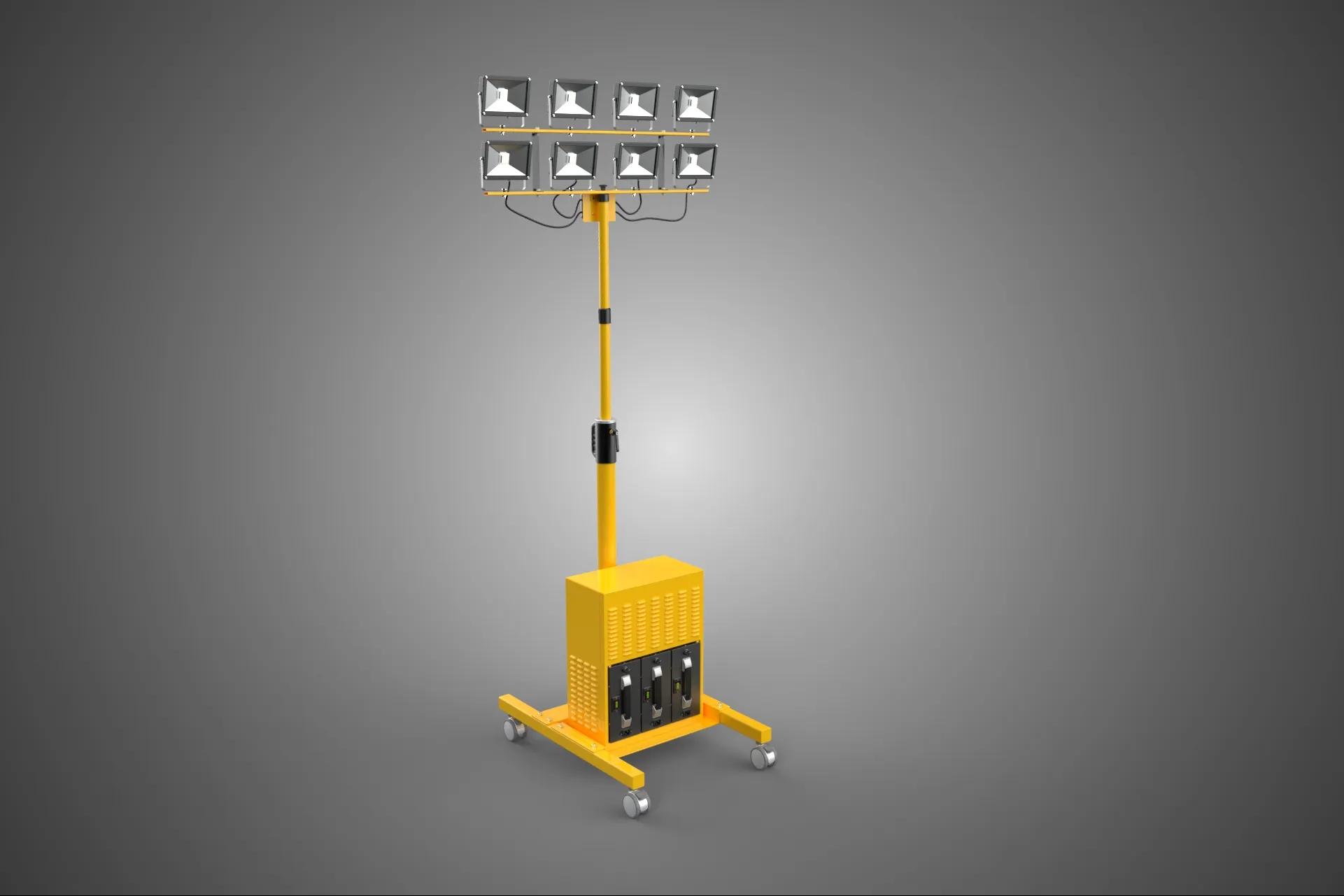 SISTEMA DI BACKUP BATTERIA UPS ALIMENTAZIONE LAMPADA LED FLOOD LIGHT SPOT TOWER Modello 3D .c4d .max .obj .3ds .fbx .stl .blend 