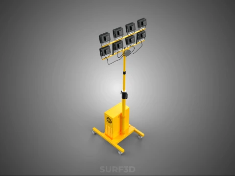 SISTEMA DI BACKUP BATTERIA UPS ALIMENTAZIONE LAMPADA LED FLOOD LIGHT SPOT TOWER Modello 3D