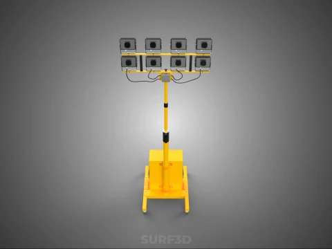 SISTEMA DI BACKUP BATTERIA UPS ALIMENTAZIONE LAMPADA LED FLOOD LIGHT SPOT TOWER Modello 3D