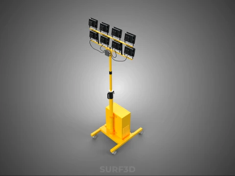 SISTEMA DI BACKUP BATTERIA UPS ALIMENTAZIONE LAMPADA LED FLOOD LIGHT SPOT TOWER Modello 3D