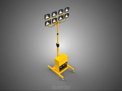 SISTEMA DI BACKUP BATTERIA UPS ALIMENTAZIONE LAMPADA LED FLOOD LIGHT SPOT TOWER Modello 3D