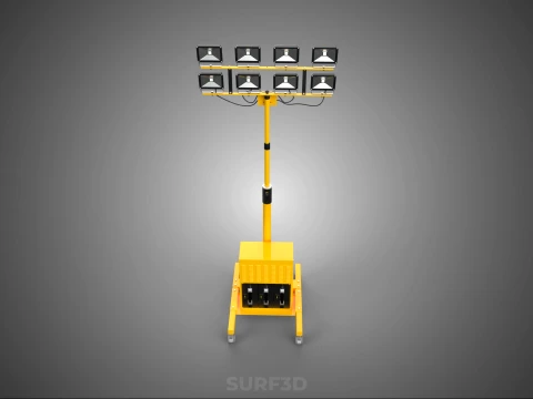 SISTEMA DI BACKUP BATTERIA UPS ALIMENTAZIONE LAMPADA LED FLOOD LIGHT SPOT TOWER Modello 3D