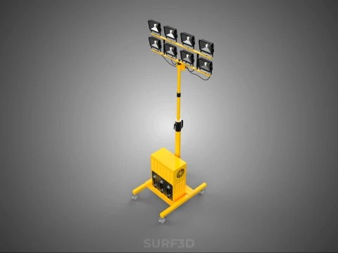 SISTEMA DI BACKUP BATTERIA UPS ALIMENTAZIONE LAMPADA LED FLOOD LIGHT SPOT TOWER Modello 3D