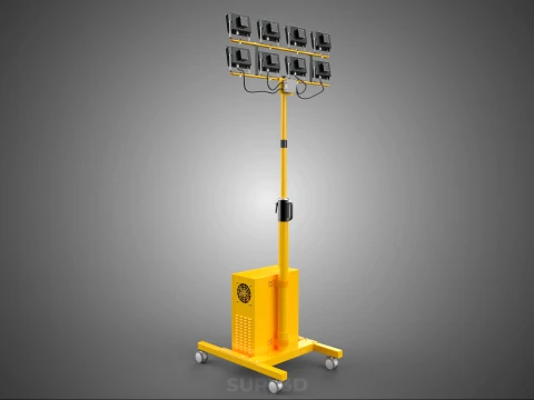 SISTEMA DI BACKUP BATTERIA UPS ALIMENTAZIONE LAMPADA LED FLOOD LIGHT SPOT TOWER Modello 3D