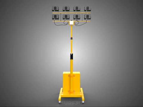 SISTEMA DI BACKUP BATTERIA UPS ALIMENTAZIONE LAMPADA LED FLOOD LIGHT SPOT TOWER Modello 3D